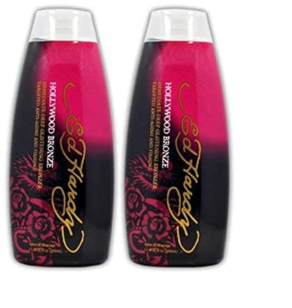 Lot 2 Ed Hardy Hollywood Bronze Indoor Tanning Lotion Accelerator Bronzer Dark