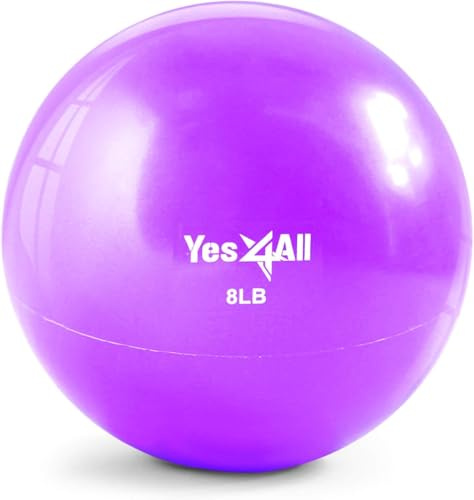 Yes4All HWGX Soft Weighted Medicine Toning Ball Purple 3.6 kg Single for Pilates, Yoga and Fitness