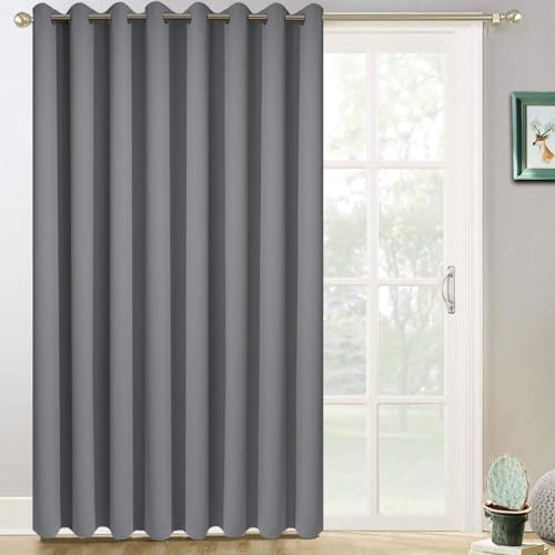 Yakamok Tende oscuranti da patio, 250 x 213 cm, per porte scorrevoli, extra larghe, tende oscuranti a pannelli isolanti termici, con occhielli nella parte superiore, 18 cm di altezza x 21 cm di