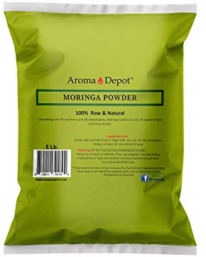 Aroma Depot 5 lbs. Moringa Leaf Powder (Moringa oleifera) – Raw Botanical Plant Powder for External and Craft Use