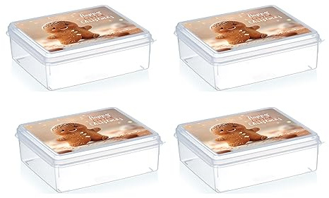 MiraHome Kakburkar kakburkar set om 4 rektangulära 2,5 l pepparkaksgubbe design Österrike kvalitet