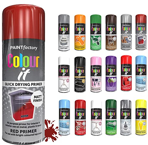 SCHNAZZ 1 x All Purpose Red Primer Aerosol Spray Paint 400ml Fast Dry, Quick Drying Spray and Excellent Coverage for Wood, Metal, Plastic, Glass and More