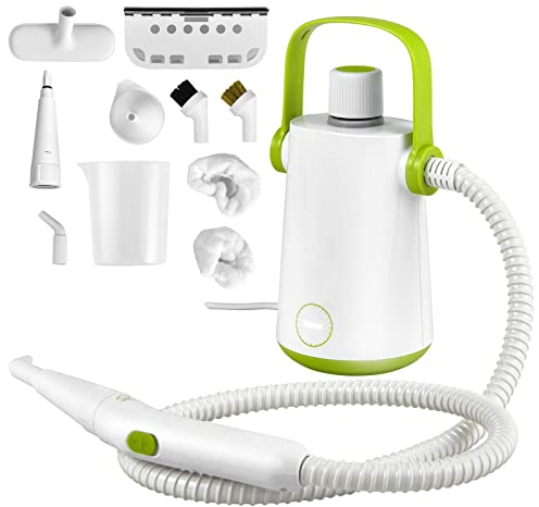 GiantexUK Handheld Steam Cleaner, 1000W Multipurpose Pressurized Cleaner with 10 Accessories, Portable Steam Cleaning Machine for Home, Office, Kitchen and Bathroom (Green)