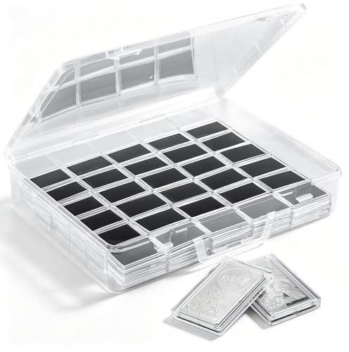 Yncotte 28 ml silver stånghållare, 20 st silver bar kapselförvaring bar kapselbehållare för 28 ml silver bar