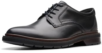 Clarks Burchill Derby pour Homme, Cuir Noir, 42.5 EU