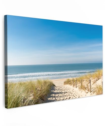 MuchoWow© Impression sur Toile Decoration Murale Peinture 120x80 cm Tableaux Decoratifs Muraux Décoration Chambre Plage - Mer - Dune - Sable - Été
