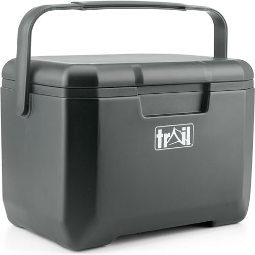Trail 5L Cool Box with Ice Freezer Block, Insulated Hard Cooler for Hot Cold Food Drink, Picnic Lunch Camping, Food Safe BPA Free, Holds 6 x 330ml / 8 x 300ml Cans, 12hr Cooling (20cm x 27.5cm x 19cm)