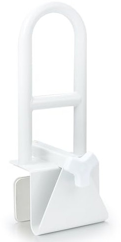 Wishtofly Bathtub Safety Rail, Heavy Duty Bath and Shower Grab Bar for Seniors and Elderly, Safety Assistance Bathtub Handle with Adjustable Clamp, Fits Tub Width 3 to 7 Inches, Supports Up to 300lbs