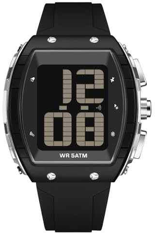 Digital Watch for Seniors Elderly Watch with Time-Telling Alarm Extra Large Numbers Display Waterproof Wrist Watches for Elderly Easy to Read LED Backlight Multifunction Electronic Watches for Men