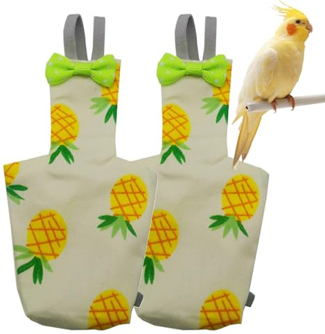 Bird Diapers Parrots - Washable Nappy Suit | Soft Leak Proof Polyester Liners | Adjustable Bird Diaper Clothes | Training Diaper Pigeon CACCACKEet |