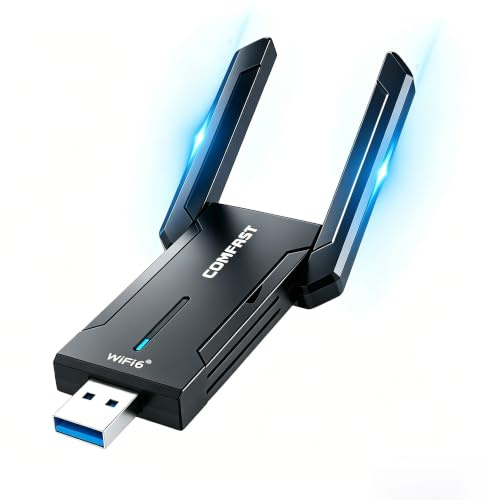 COMFAST Clé WiFi 6E, Clé WiFi pour PC AX5400 Mbps Tri-Bande Cle WiFi USB
