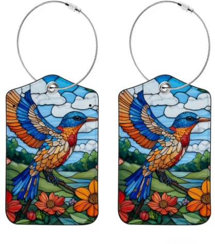 Set di 2 etichette per bagagli, valigie e borsette, accessori da viaggio per bagagli registrati, bagaglio a mano e borse (colore 92)