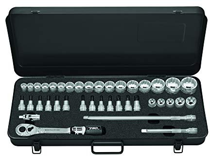 MATADOR Steckschlüsselsatz | 3/8 Zoll Knarrenkasten 39-teilig | Werkzeugkasten Metall | Steckschlüssel 12-kant | mit Z90 Ratsche 3/8 Zoll | MATADOR Werkzeug Nr. 31259391