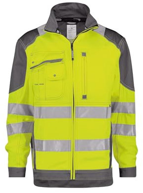 Orlando - Chaqueta de trabajo de protección de advertencia tamaños 3 x l, color leuchtgelb/grau, tamaño 3XL