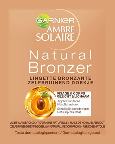 Garnier Ambre Solaire Autobronzant Lingettes Visage Naturel Bronzeur