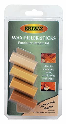 Briwax Filler Sticks Light – Quick Wood Repair for Scratches, Cracks & Nail Holes | Assorted Shades