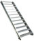 12 Stufen Stahltreppe Breite 110cm Geschosshöhe 180-240cm / Robuste Außentreppe/Wangentreppe/Stabile Industrietreppe für den Außenbereich/Inklusive Zubehör