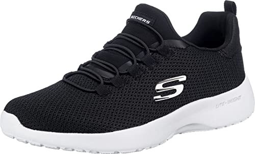 Skechers Men's Dynamight Sneaker, Black Mesh/White Trim, 7 UK