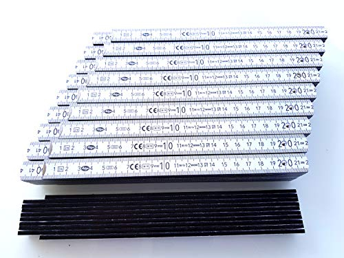 10 Stk. ADGA Zollstöcke 2 Meter Natur Zollstock Meterstab Holz 90 Grad