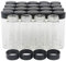 Unxuey 24 pack 30 ml (1 Oz) Clear Glass Vials Sample Glass Bottles with Plastic Screw Black Cap Transparent Lab Vials Lab Cosmetic Container