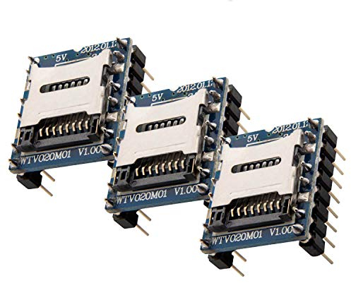 AZDelivery 3 x WTV020 Sound Audio Module Carte SD Compatible avec Arduino y Compris Un eBook