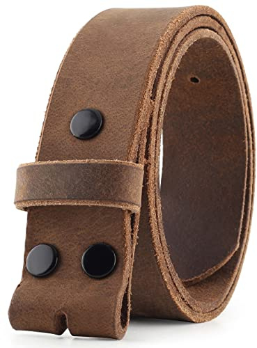 F&L CLASSIC Men's Belt Genuine full Grain Buffalo leather Vintage Distressed,Snap on Strap belts for men, 1 1/2 Wide, USA,buffalo hunter,1288, size 34