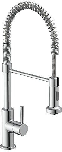 SCHÜTTE 78580 BOSTON Küchenarmatur, Einhebelmischer mit ausziehbarer Geschirrbrause, Spiralfeder Spültischarmatur Mischbatterie für die Spüle, Wasserhahn Küche, Chrom
