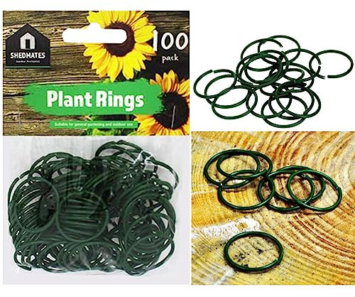100 x Metal Wire Plant Rings With Plastic Coating | Reusable Twisty Clips | GARDEN | Ties | Tree & Plant Support | Green | Secure Hold | Home | Indoor & Outdoor | Patio Gardening | DIY | UK FREE P&P
