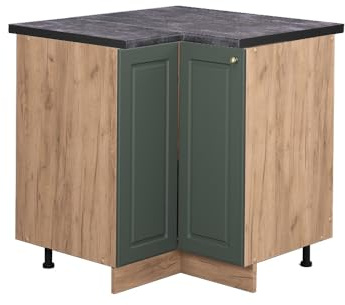 Vicco mobile ad angolo cucina Fame-Line, Verde-oro Country House/Quercia dorata, 80.5 cm, PL Antracite
