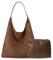 Electri-HQ Tote Bag mit kleiner Handtasche，Groß Handtasche für Damen Weiche Leder Shopper Tasche Damen Schultertasche Hobo Bag Shoulder Bag Uni Tasche Beuteltasche Tragetasche Umhängetasche (Kaffee)