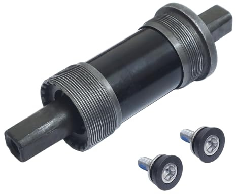 Mountain Bike Square Cartridge Taper Bottom Bracket Cycling Axle Sealed Square Hole Axis Bike Parts with 2X Waterproof Screws (68x122.5mm)