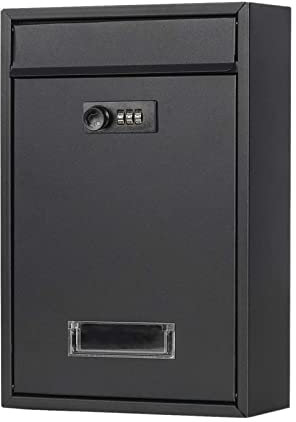 NSTVVEE Cassetta Postale in Metallo con Serratura, con Serratura in Ferro per cancello Ufficio Caricamento giornali (D 21,5 x 8 x 32 cm)