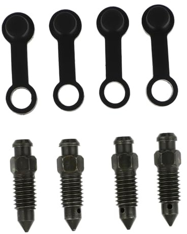 LIFKOME 4 juegos Tornillos Purga Frenos para Motocicleta con Tapas Protectoras Material Duradero Resistente la Corrosión Fácil Instalación Evita Fugas de Líquido y Acumulación de Suciedad