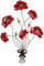 formano Wand-Zweig Mohnblume 66m Handbemaltes Metall Wandbild 3D Wanddekoration Rote Blumen Deko für Wohnzimmer Schlafzimmer Flur Wandbehang zum hängen