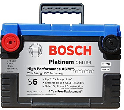 Bosch S6563B S6 Flat Plate AGM Battery