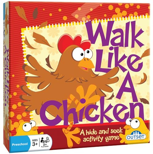 Walk Like A Chicken - No Reading Required, Hide & Seek Role-Playing Activity Game, Preschool & Kids, Children's Social & Physical Developmental Game, Outset Media, Ages 3+, 2+ Players