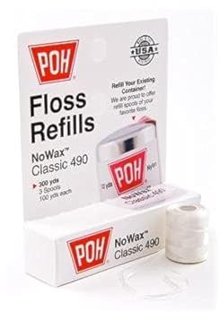 POH Floss Refills NoWax Classic 490 300yds (3 Spools, 100yds each)