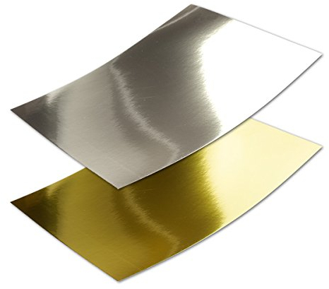 Metallic Spiegel Papier - 10er-Set - Gold - Silber - GEMISCHTES Set - Rückseite Weiß - DIN A4 21,0 x 29,5 cm - ideal zum Selbstgestalten & Kreieren - Gustav NEUSER