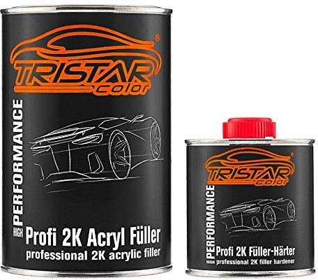 TRISTARcolor 2K High Solid Füller Set/Grundierung für Autolack weiß - 1,3 kg Epoxyfüller & Härter