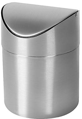 YUAI Pattumiera da tavolo in acciaio inossidabile mini contenitore portaoggetti cucina trucco bagno camera da letto tavolo da appoggio pattumiera