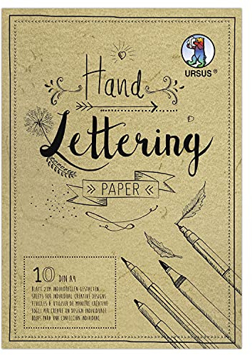 Ursus 24934610 Lot de 10 Feuilles de Papier de Lettrage à la Main Motif Peau d'éléphant de Couleur Chamois Format A4 190 g/m² 10 Feuilles de Base idéale pour Personnaliser des Lettres, crème