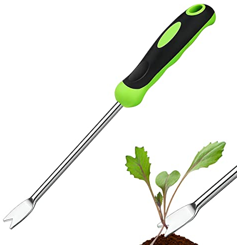 FainFun Manuelle Désherbage Racine Fourche, Désherbeur Manuel Arrache Racines, Outil de Désherbage Manuel pour Creuser, Désherber, Ameublir Le Sol, Extracteur de Pissenlit pour Déraciné (A)