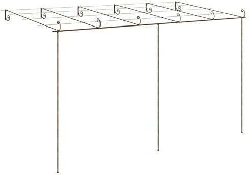 Gecheer Garten Pergola Rosenbogen Rankhilfe Spalier Rankgerüst Torbogen Gartenpergola Blumenbogen Gartenlaube Antik-Braun 6x3x2,5 m Eisen