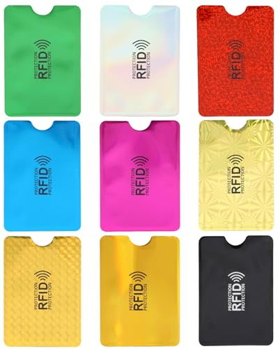 9 Stück RFID-Kartenhalter, Blockierende Hüllen für Kreditkarten, Bunte Kartenhüllen, ID-Kartenschutz, Diebstahlsichere Geldbörsen für Damen und Herren