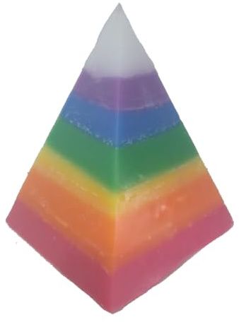 Vela piramide de colores arcoiris 7 arcangeles
