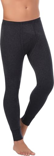 BestSale247, pantaloni termici da uomo, biancheria intima da sci, in cotone, calzamaglia termica, grigio scuro, 4XL
