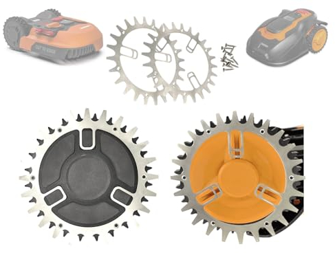 EDELSTAHL Spikes für Worx Landroid S/M – Gesenkte Schraubenlöcher – Entgratet – 12x Edelstahlschrauben – Traktionsverbesserung für Mähroboter – Rasenroboter Radgröße 205 mm – Zentriersystem