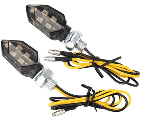 12V LED Smoked Microblinker Miniblinker LED Blinker Motorrad Tagfahrlicht Universal Lauflicht Lauflichtblinker Quad Roller E Geprüft Wasserdicht Universal Scooter Quad Cruiser Off Road, 2 Stück