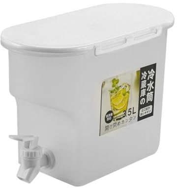 Drink Dispenser with Tap, 3.5L Hot & Cold Water, Juice Dispenser - Fridge Cocktail/Beer Jug, Beverage Container for Home, Pub Party, Camping - Portable BPA-Free Plastic Jug with Leak-Proof Tap