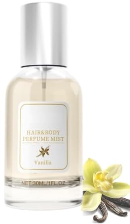 Parfum capillaire aux phéromones vanille pour femme, Spray brillance nourrissant et hydratant, format voyage, Rose vanille 30 ml, Parfum sucré longue durée